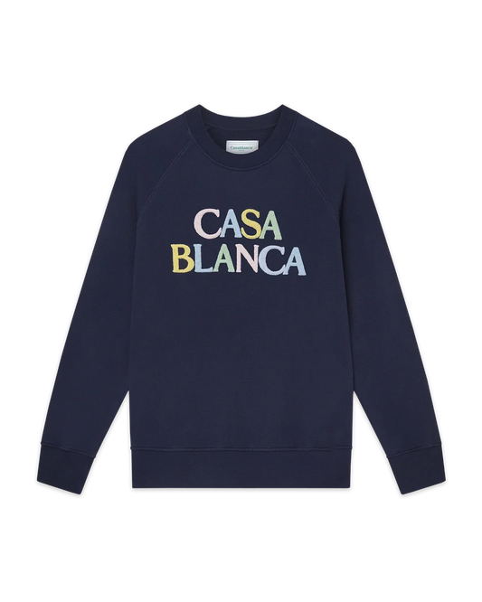 Navy Embroidered Logo Sweatshirt