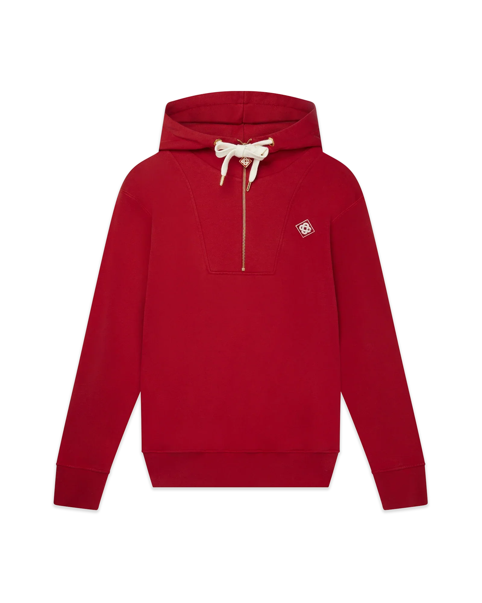 Red Half Zip Hooded Sweatshirt