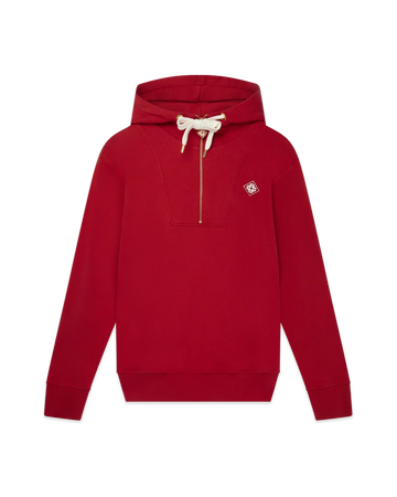 Red Half Zip Hooded Sweatshirt