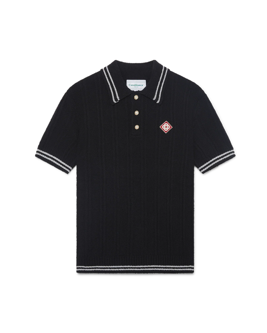 Silver Trim Boucle Polo Shirt
